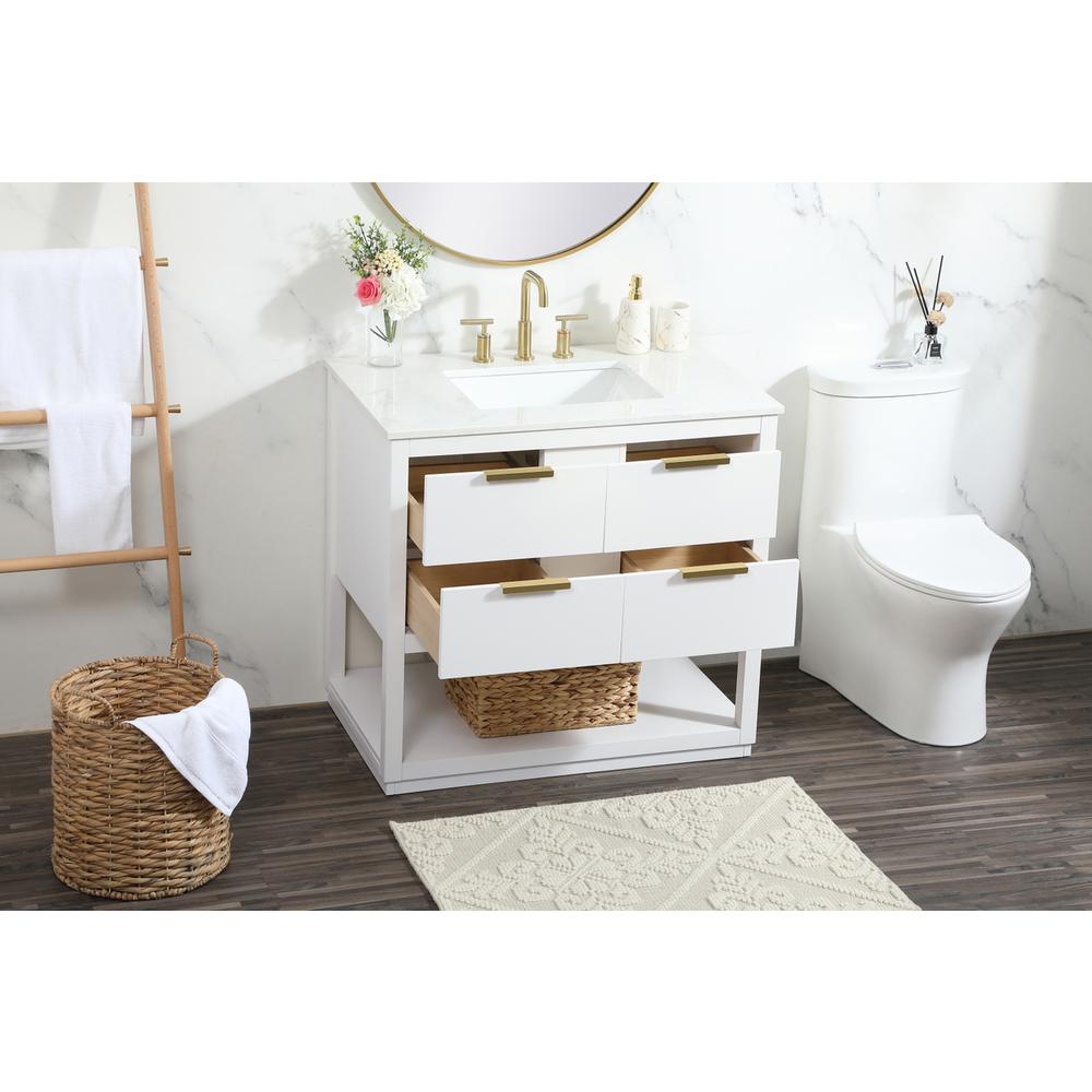36 inch Single bathroom vanity in white. Picture 3