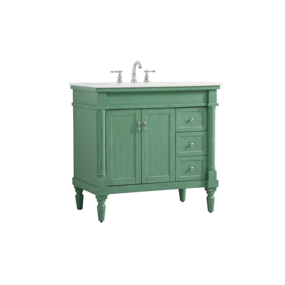 36 inch Single Bathroom vanity in vintage mint. Picture 7