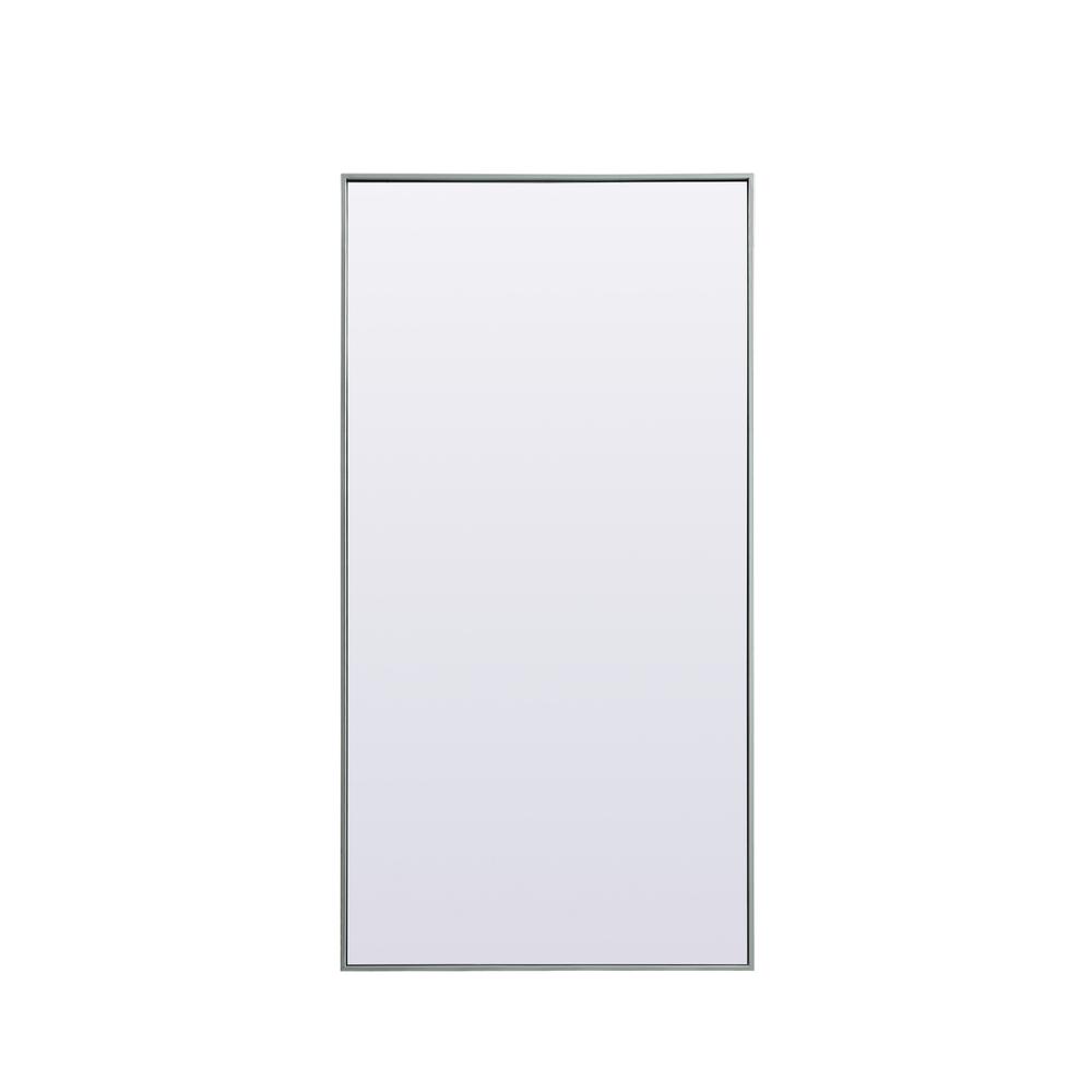 Metal Frame Rectangle Full Length Mirror 30x60 Inch in Silver. Picture 1