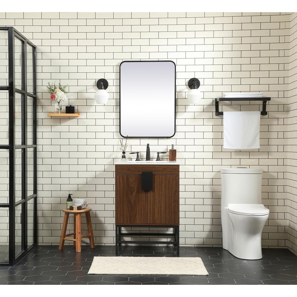 24 inch Single bathroom vanity in walnut. Picture 4