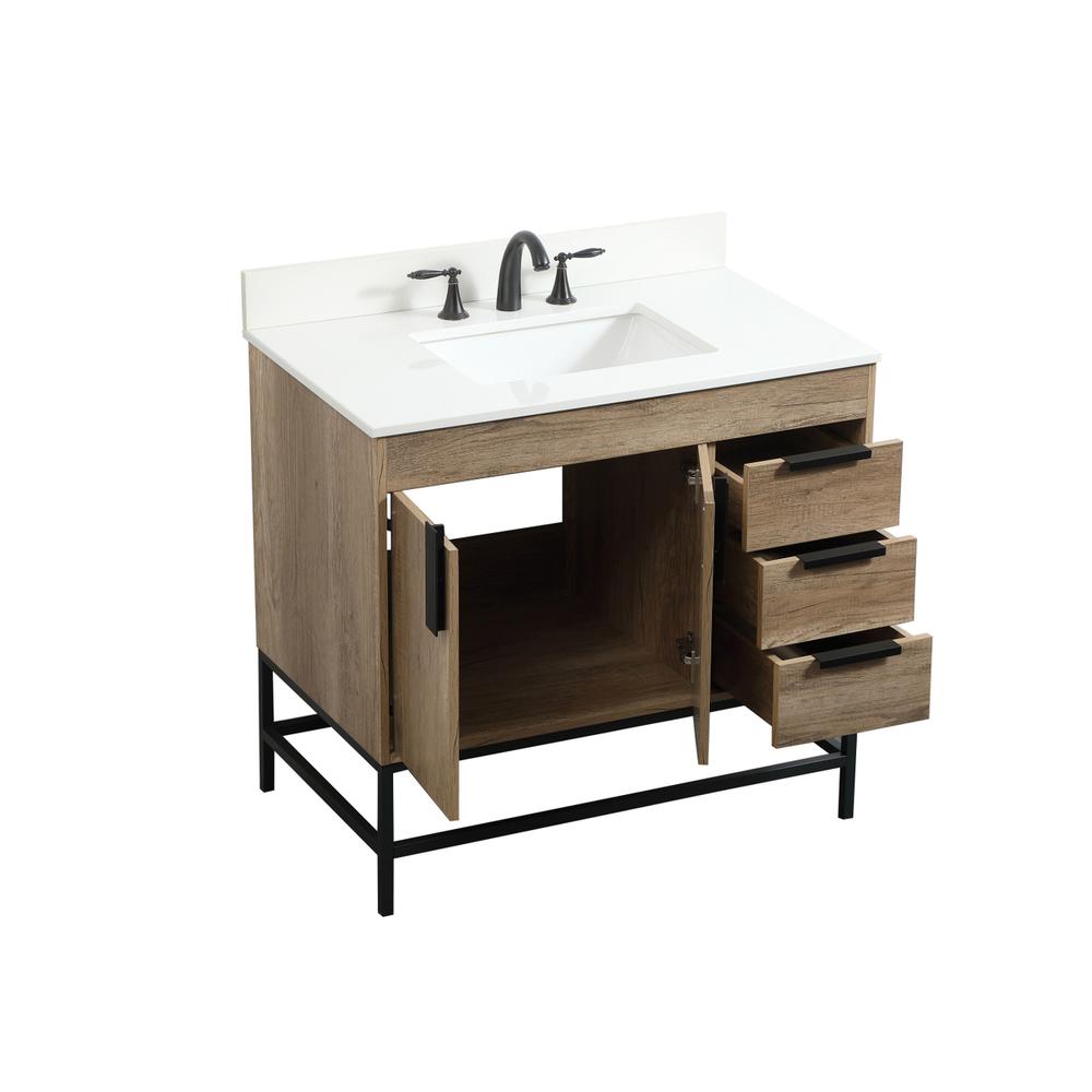 36 inch Single bathroom vanity in natural oak with backsplash. Picture 9