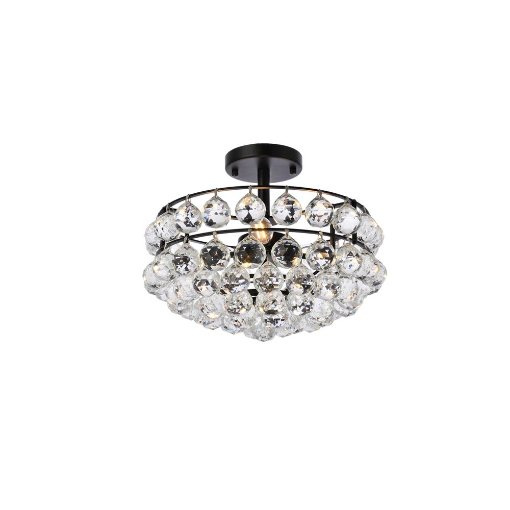 Savannah 14 inch flush mount in black. Picture 2