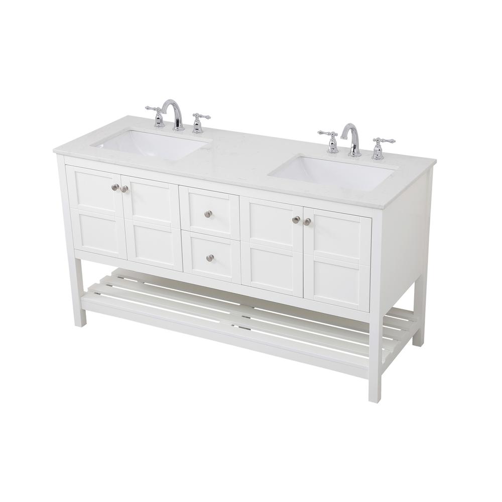 60 inch Single Bathroom Vanity in White. Picture 7