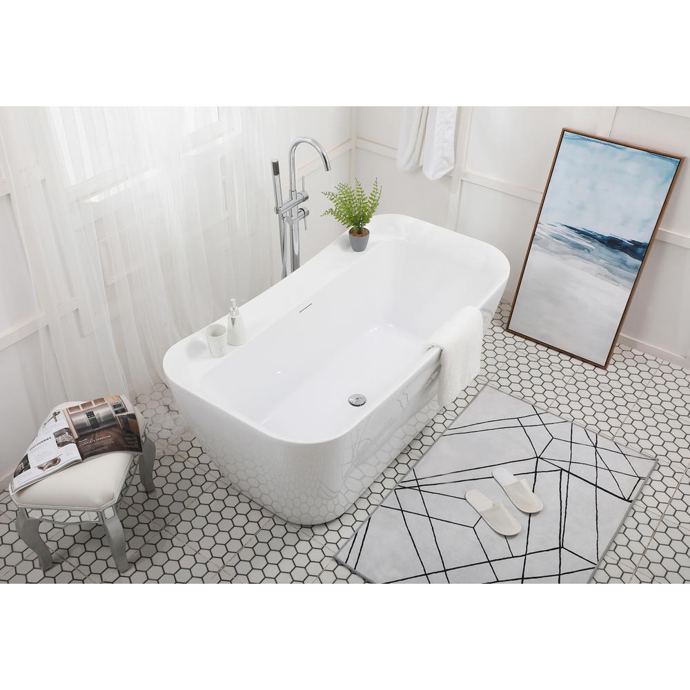 59 inch soaking bathtub in glossy white. Picture 4