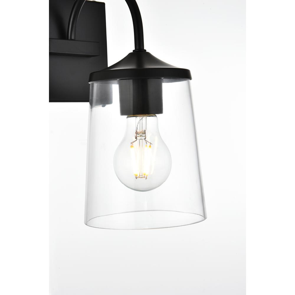 Avani 1 light Black and Clear Bath Sconce. Picture 4
