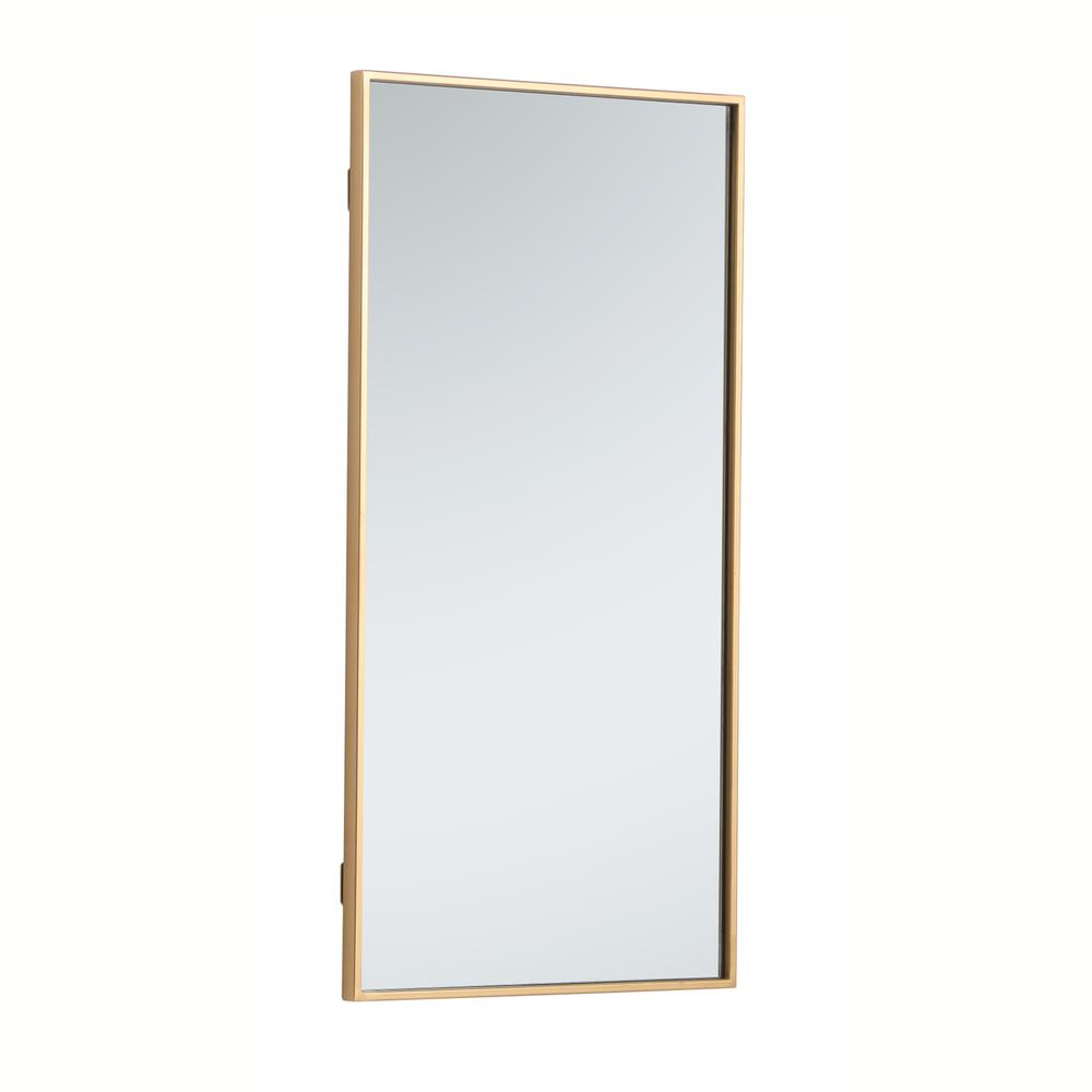 Metal frame rectangle mirror 18 inch in Brass. Picture 3