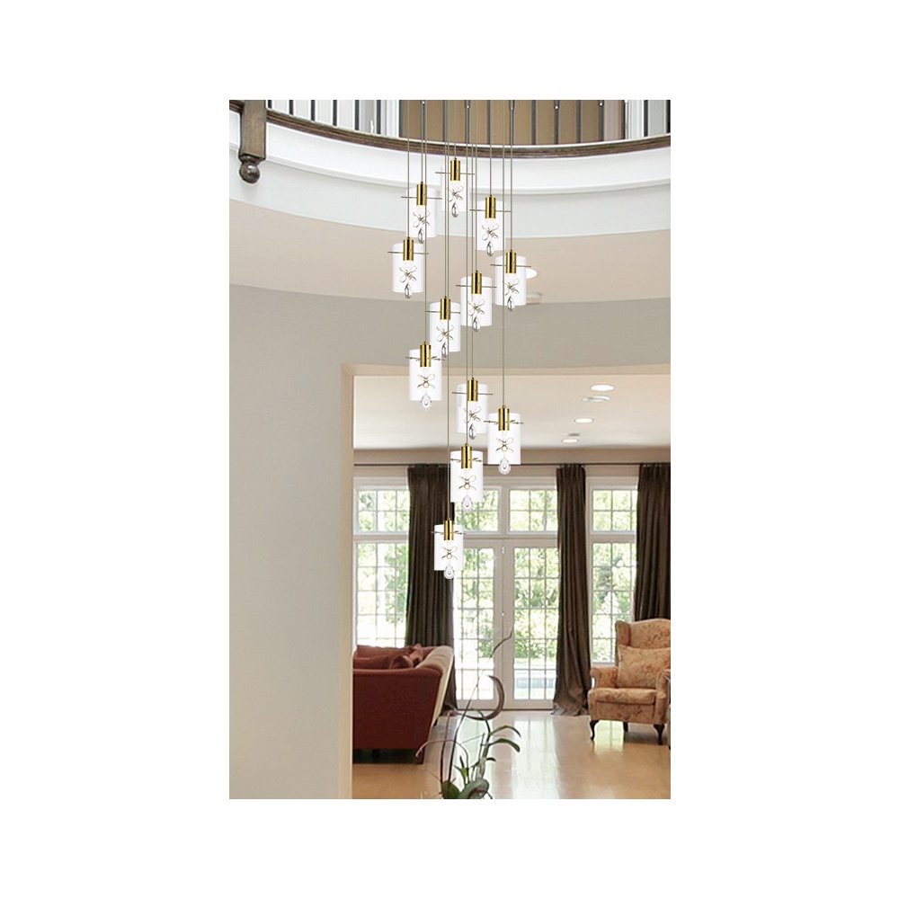 Hana 12 Lights Gold Pendant. Picture 8