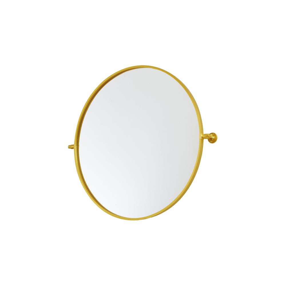 Round pivot mirror 30 inch in gold. Picture 4