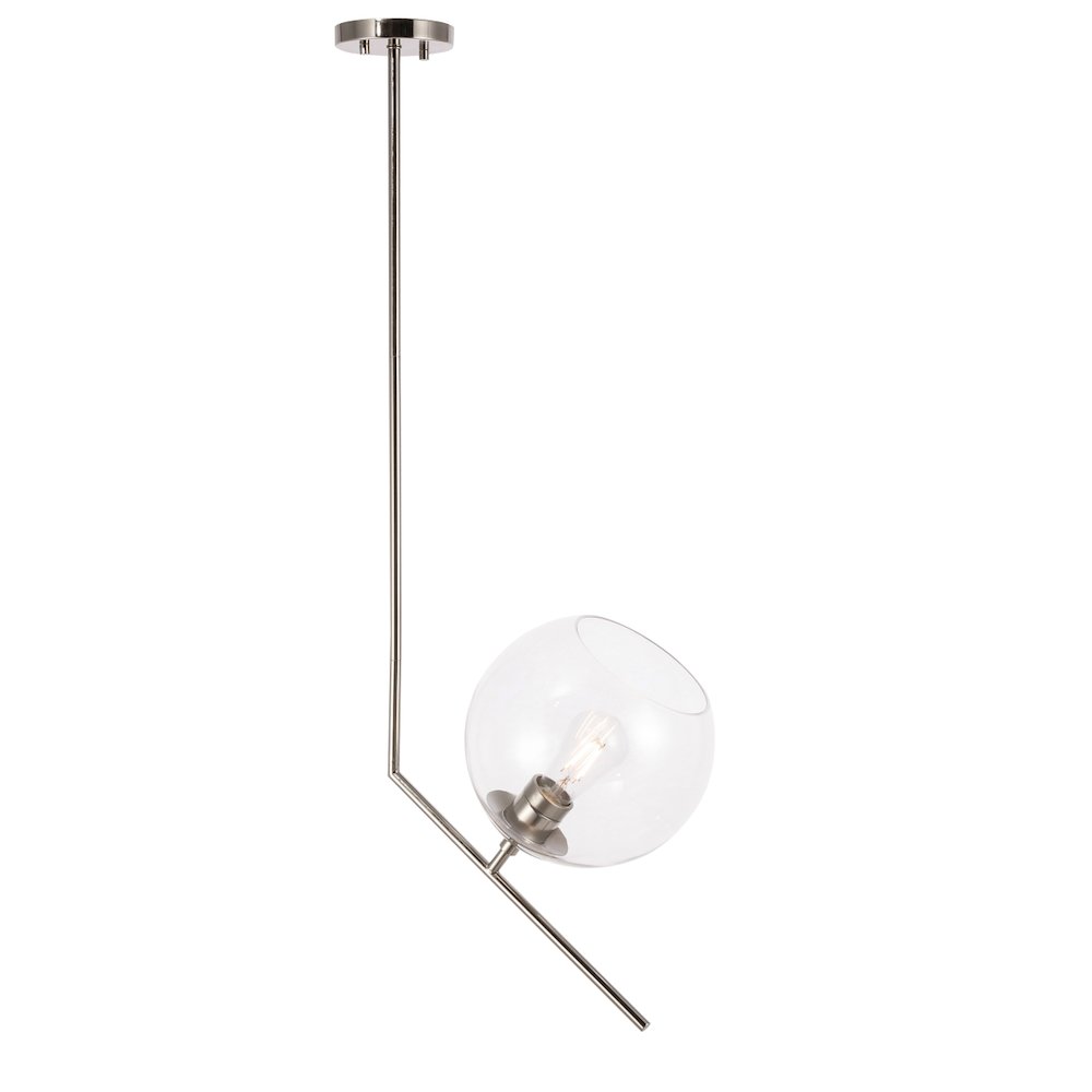 Ryland 1 Light Chrome And Clear Glass Pendant. Picture 4