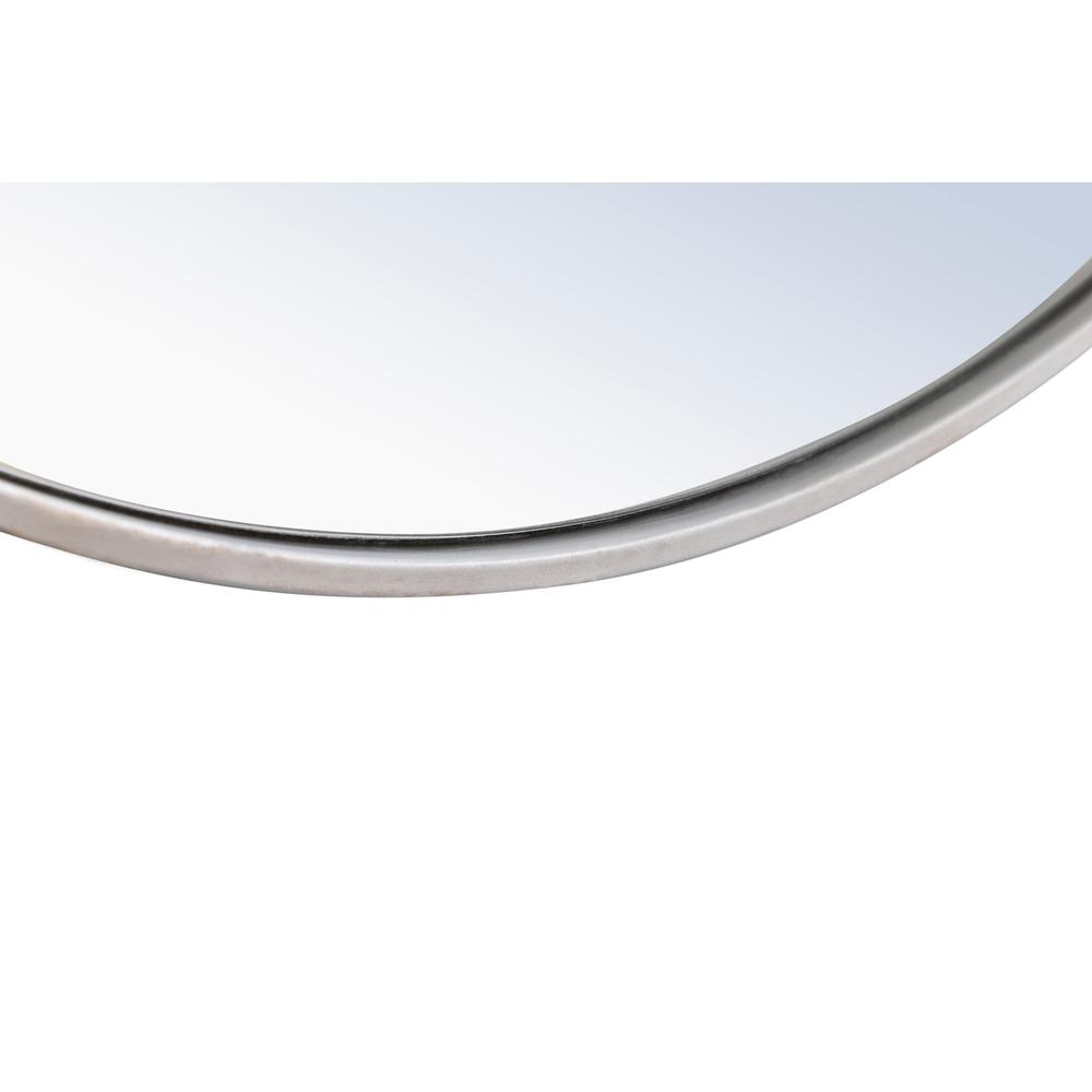 Metal frame Round Mirror 24 inch Silver finish. Picture 6