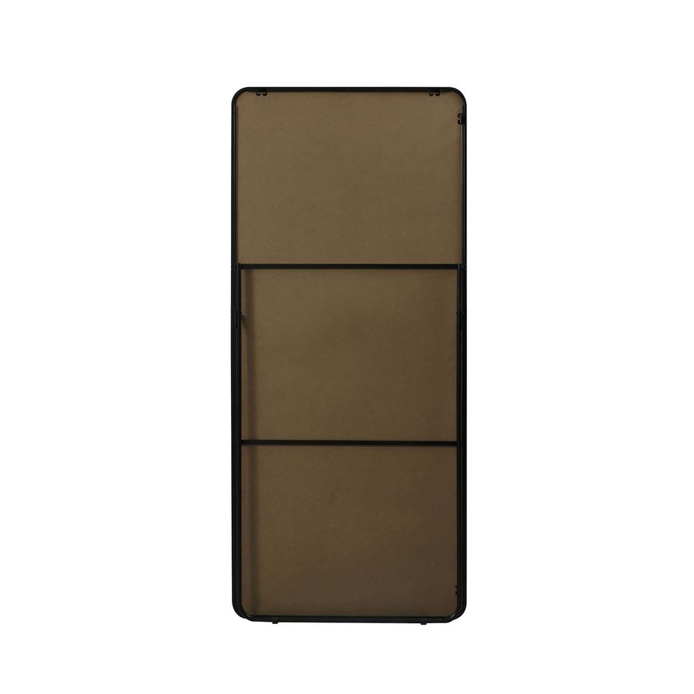 Soft Corner Metal Rectangle Full Length Mirror 30x60 Inch in Black. Picture 10