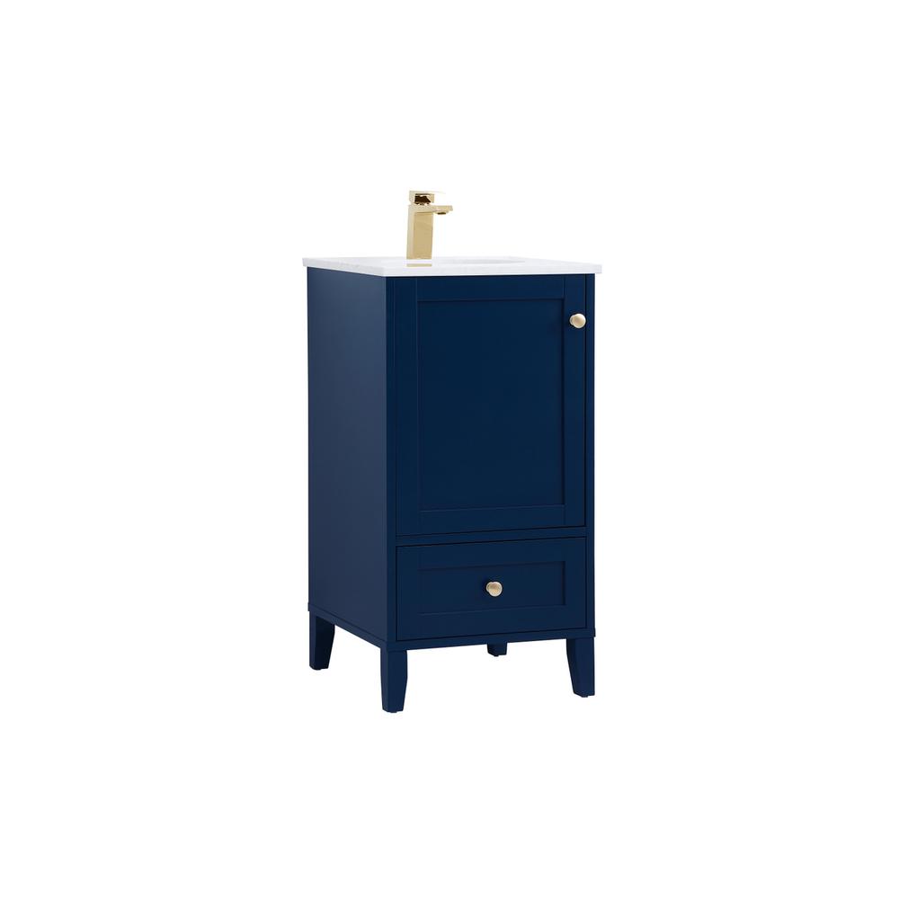18 inch Single Bathroom Vanity in Blue. Picture 6