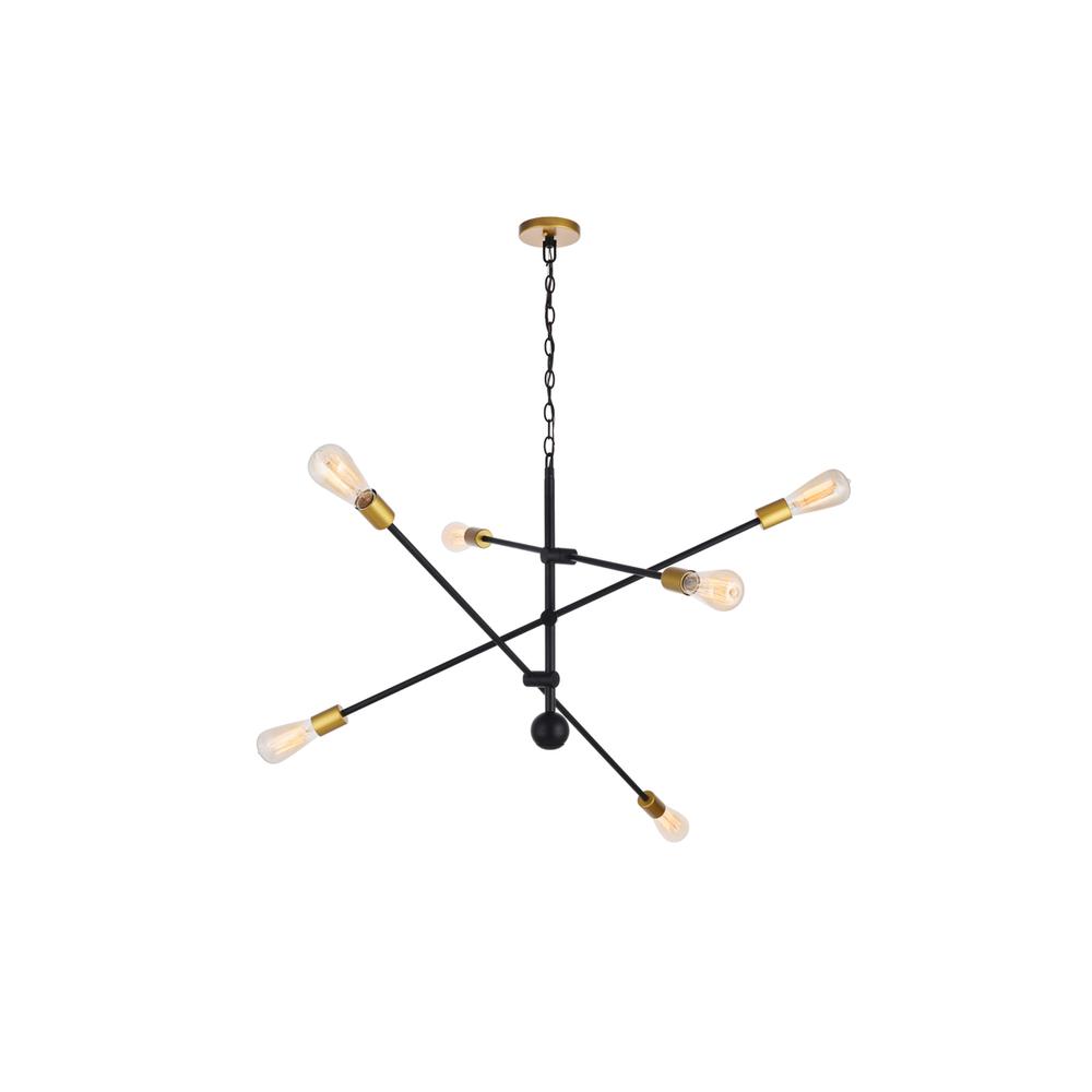 Axel 6 Lights Black Pendant. Picture 3