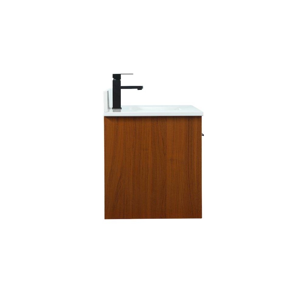 36 Inch Single Bathroom Vanity In Teak With Backsplash. Picture 15