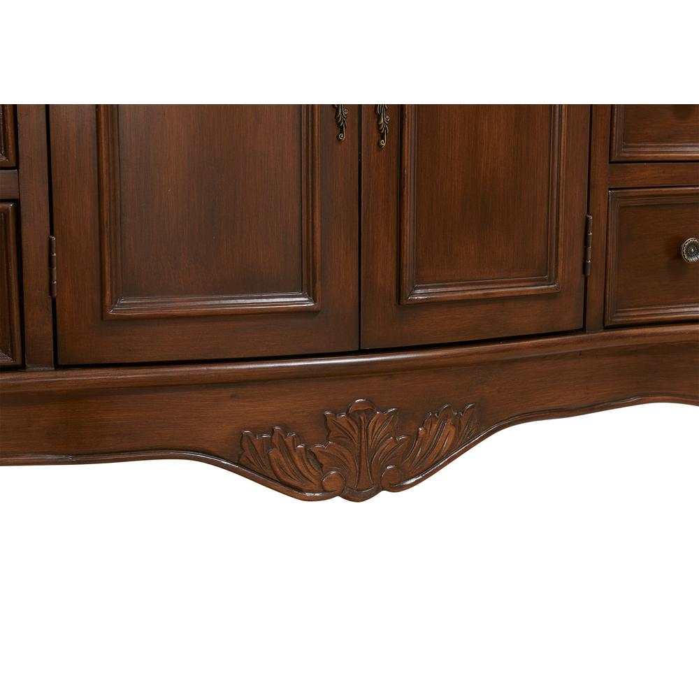 48 inch Single Bathroom vanity in Teak Color with ivory white engineered marble. Picture 8