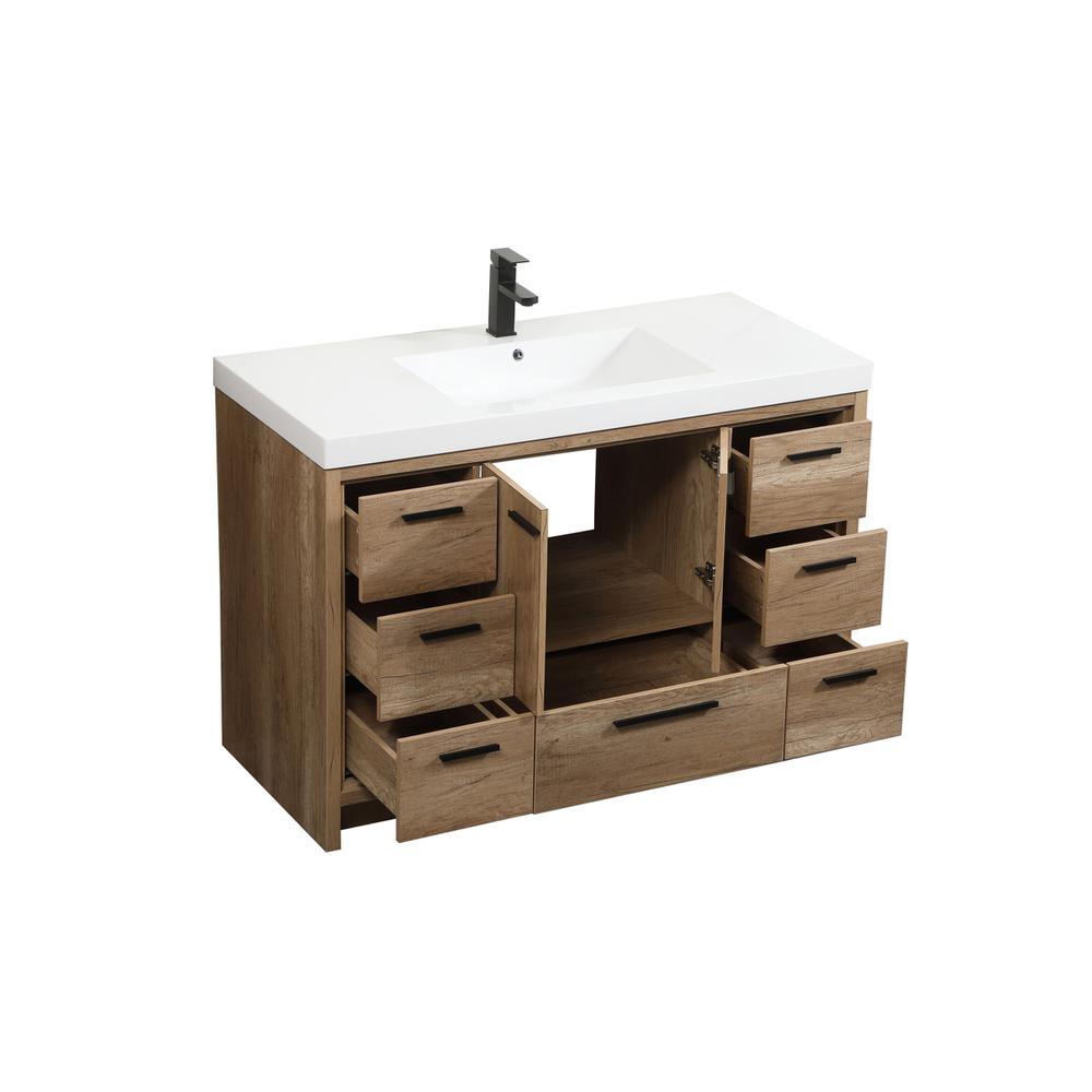 48 inch Single bathroom vanity in natural oak. Picture 9