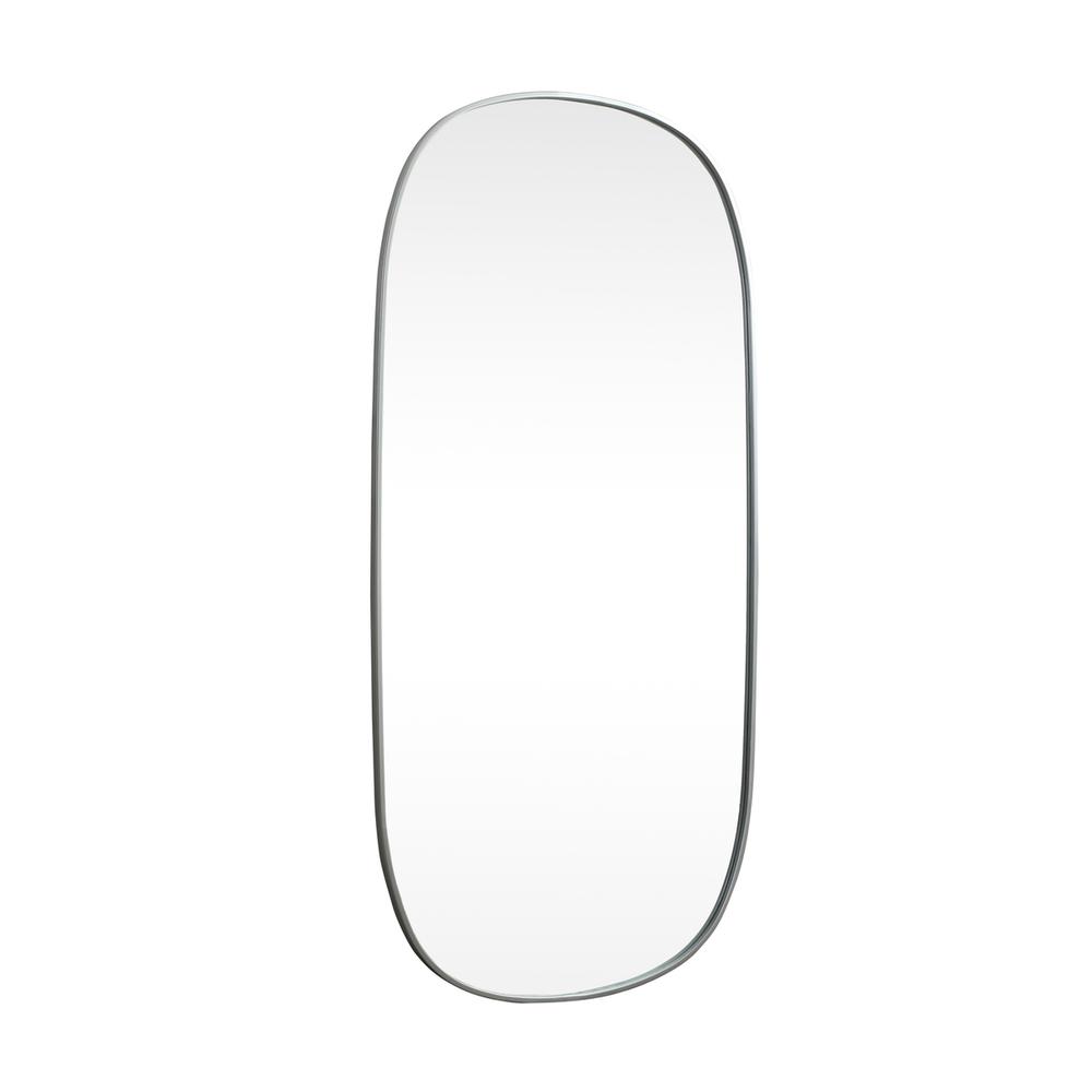 Metal Frame Oval Mirror 30x60 Inch in Silver. Picture 7
