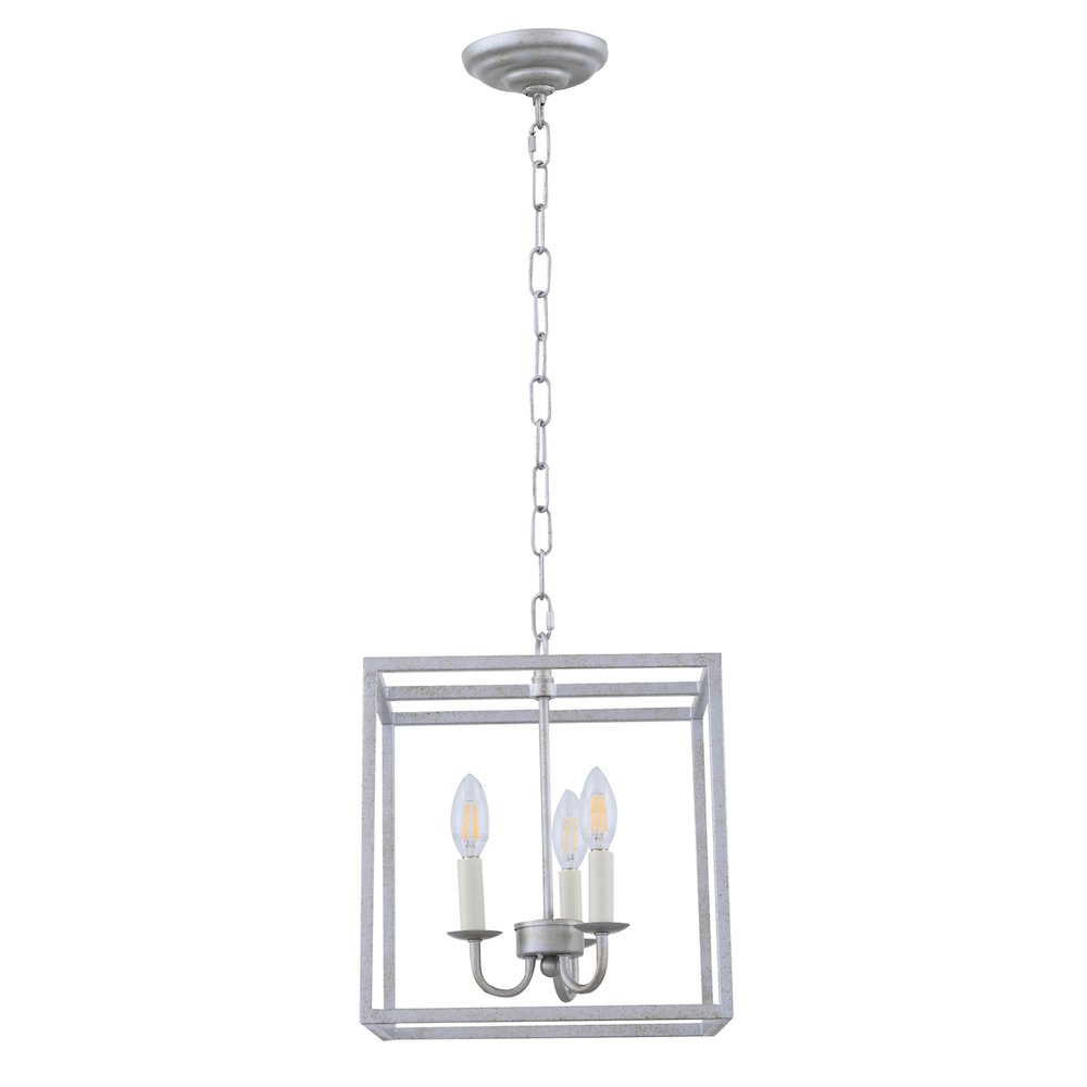 Eclipse 3 Light Vintage Silver Pendant. Picture 5