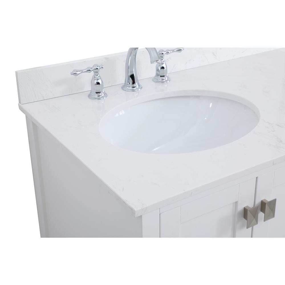 32 inch Single Bathroom Vanity in White with Backsplash. Picture 11