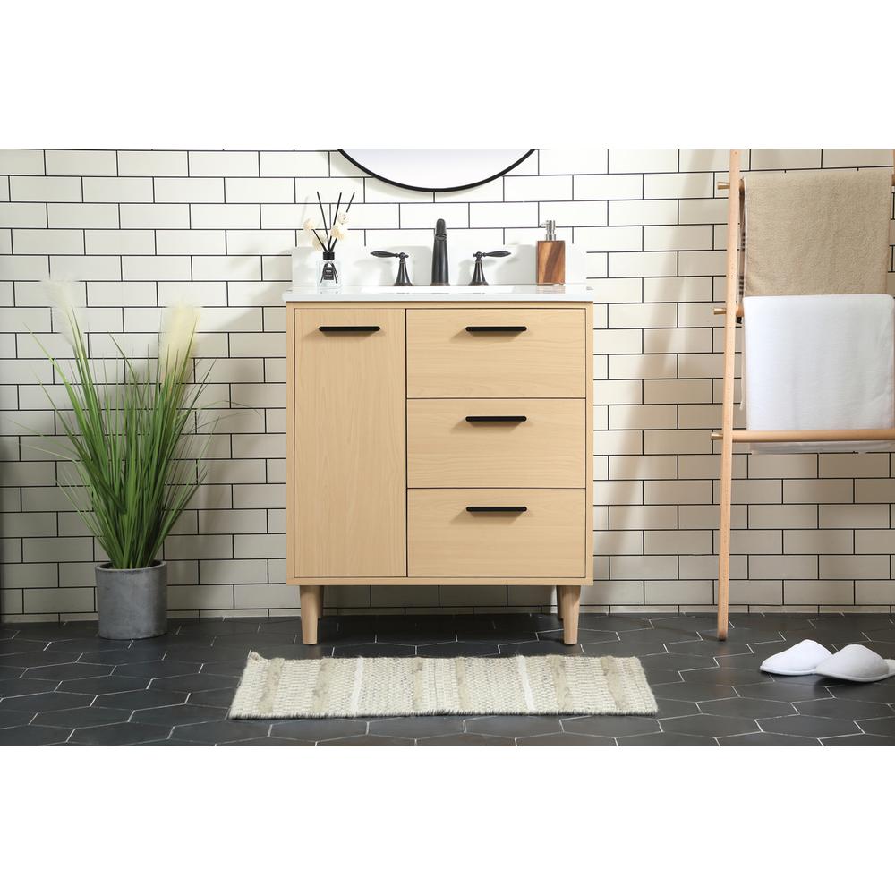 30 inch bathroom vanity in Maple with backsplash. Picture 14