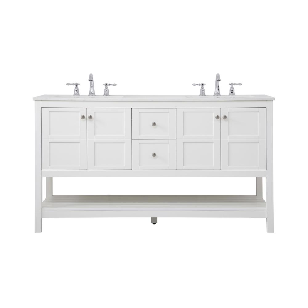 60 inch Single Bathroom Vanity in White. Picture 1
