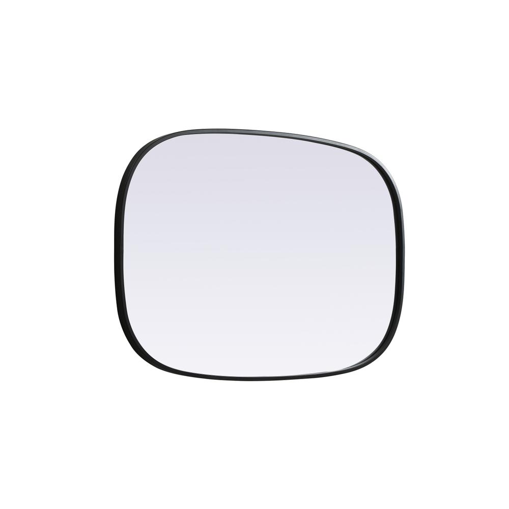 Metal Frame Oval Mirror 24x36 Inch in Black. Picture 9