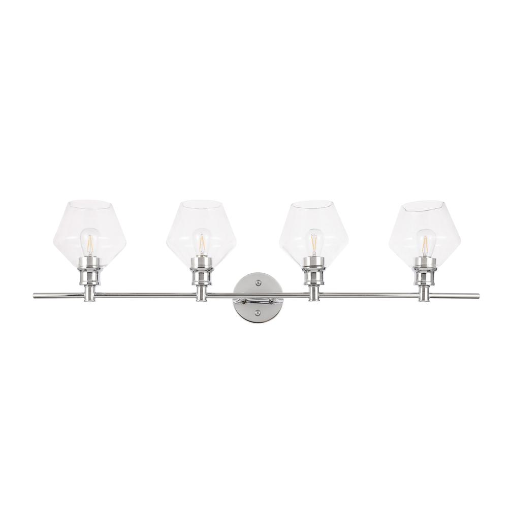 Gene 4 light Chrome and Clear glass Wall sconce. Picture 2