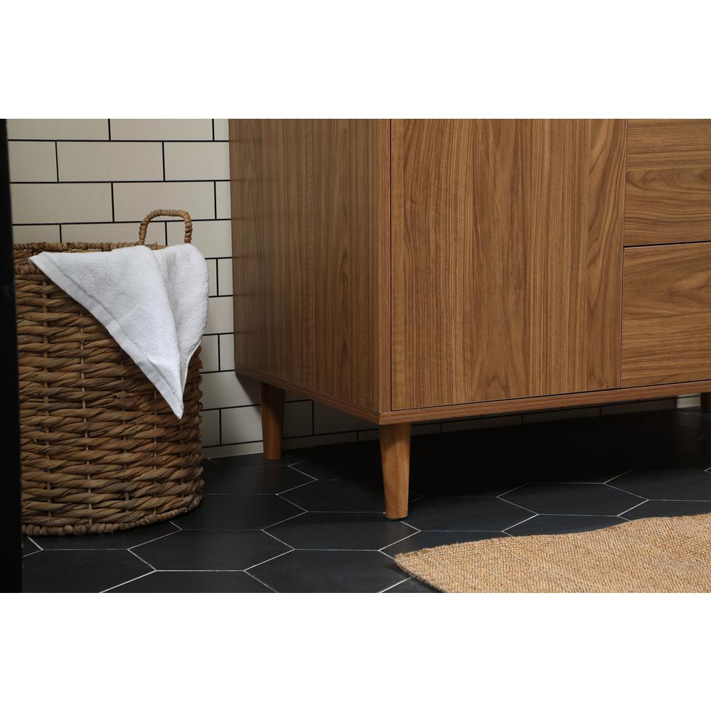 42 inch Single bathroom vanity in walnut brown with backsplash. Picture 6