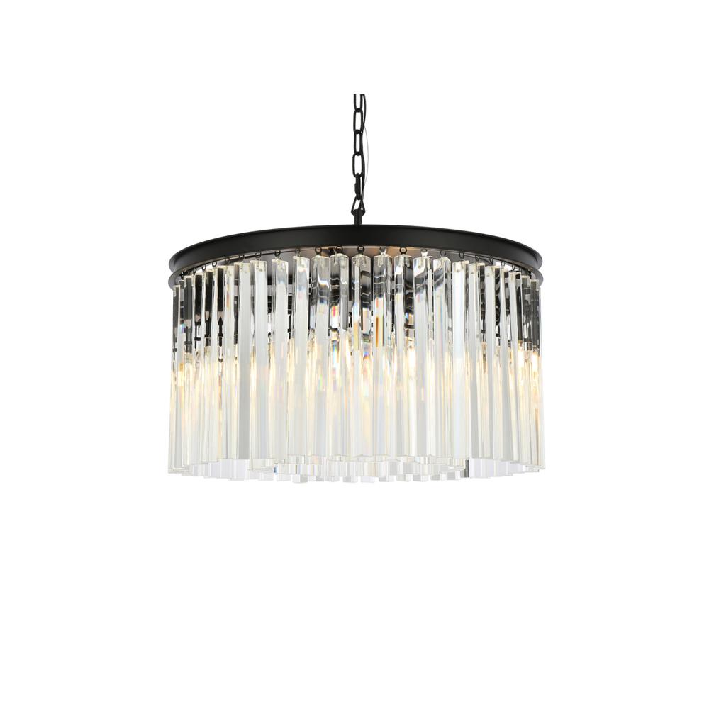 Sydney 8 light Matte Black Chandelier Clear Royal Cut Crystal. Picture 2