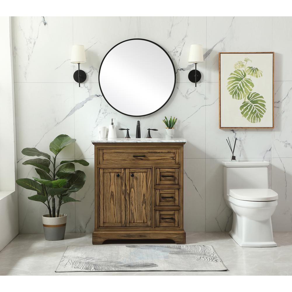 32 inch Single bathroom vanity in driftwood. Picture 4