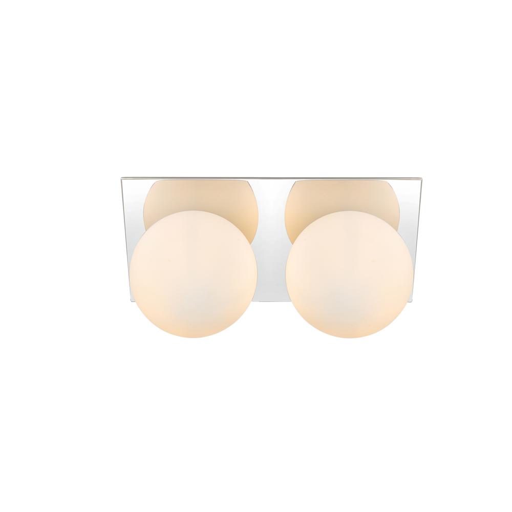 Jillian 2 light Chrome and frosted white Bath Sconce. Picture 1