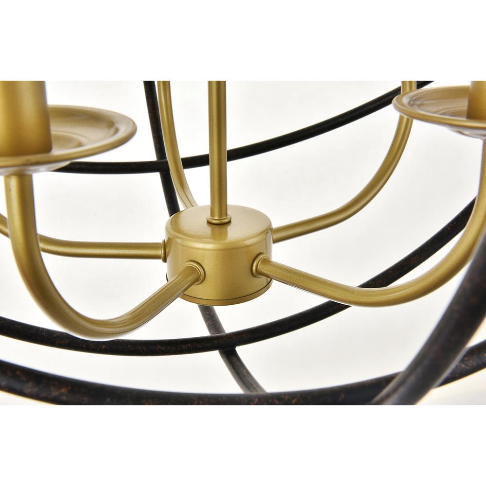 Octavia 5 light Brass and Dark Brown Pendant. Picture 10