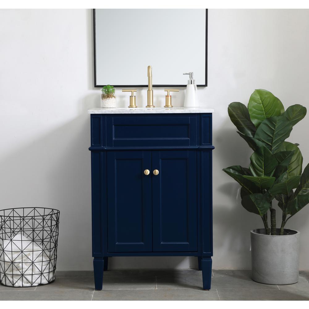 24 inch Single bathroom vanity in blue. Picture 14