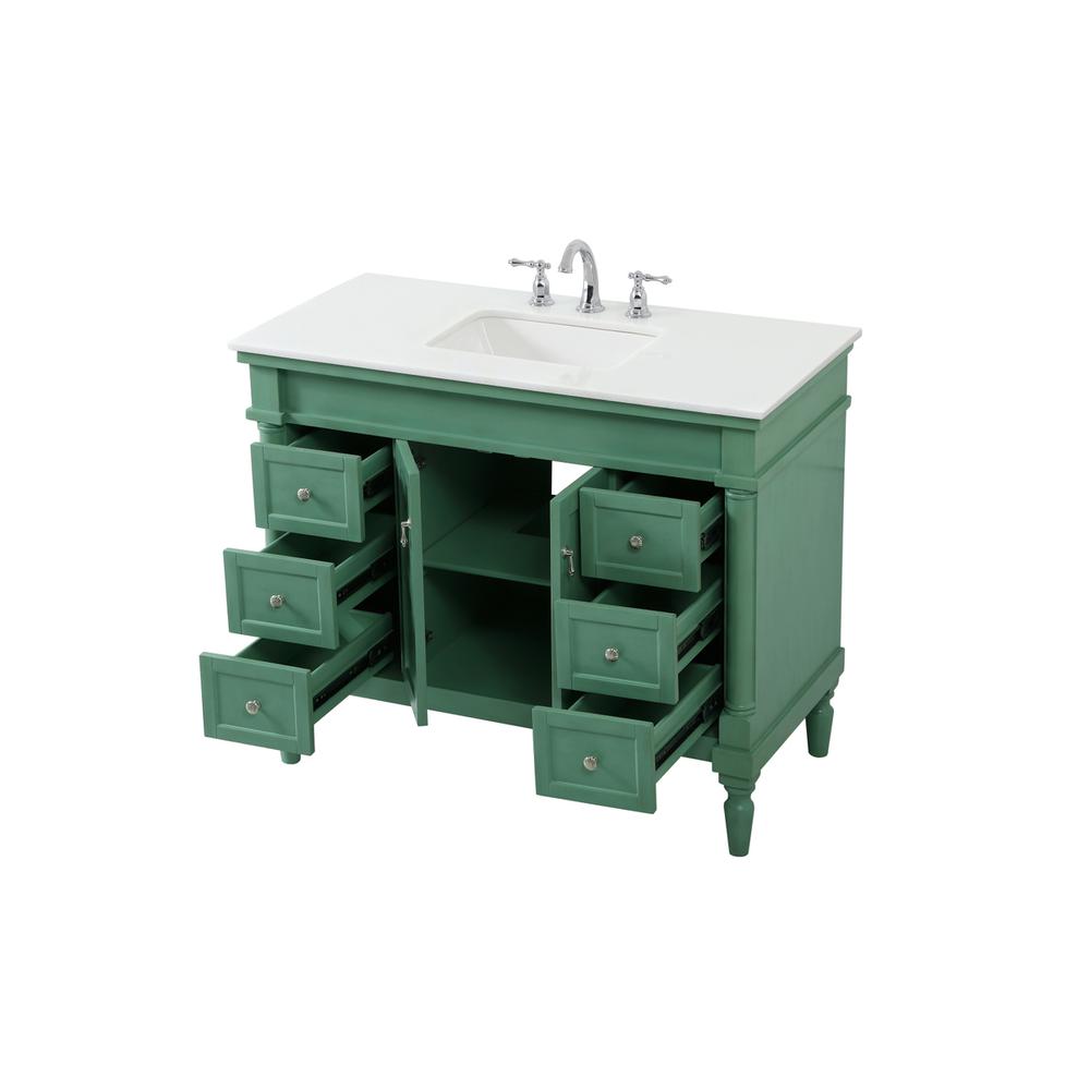 42 inch Single Bathroom vanity in vintage mint. Picture 9