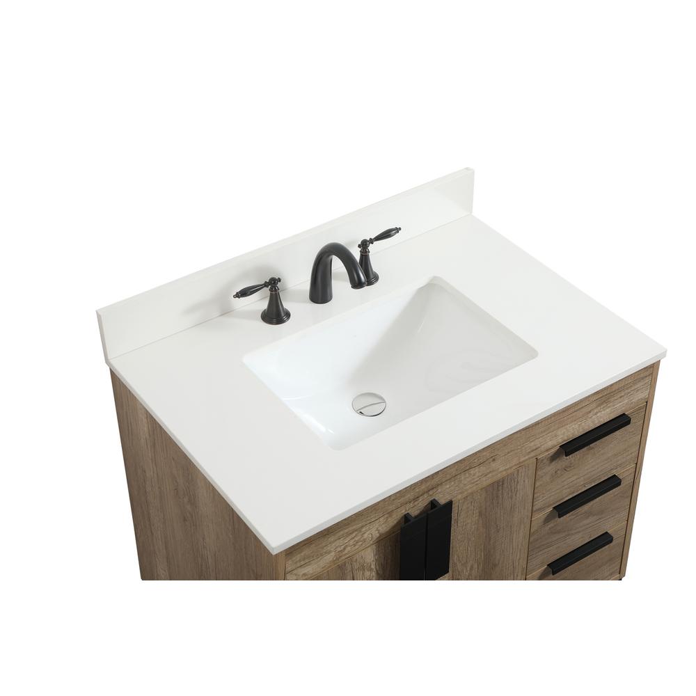 32 inch Single bathroom vanity in natural oak with backsplash. Picture 10
