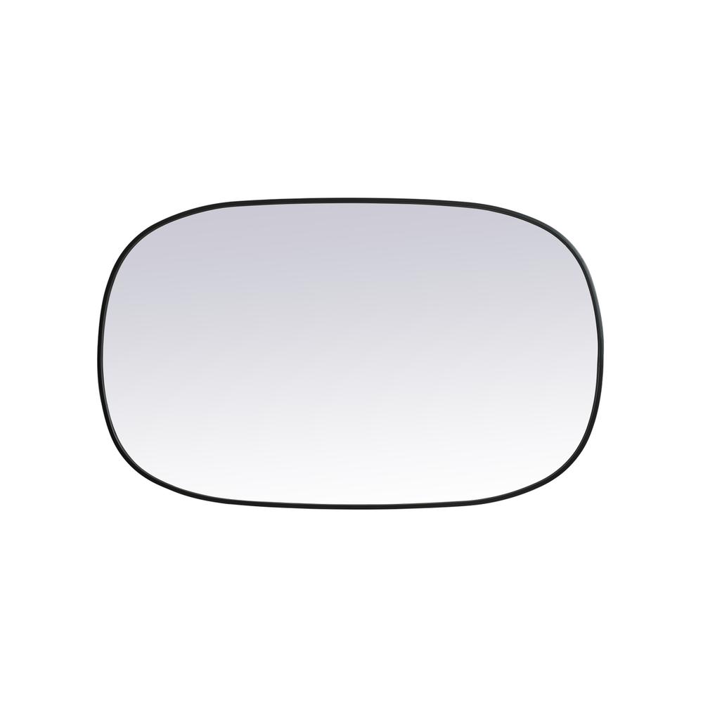 Metal Frame Oval Mirror 30x48 Inch in Black. Picture 8