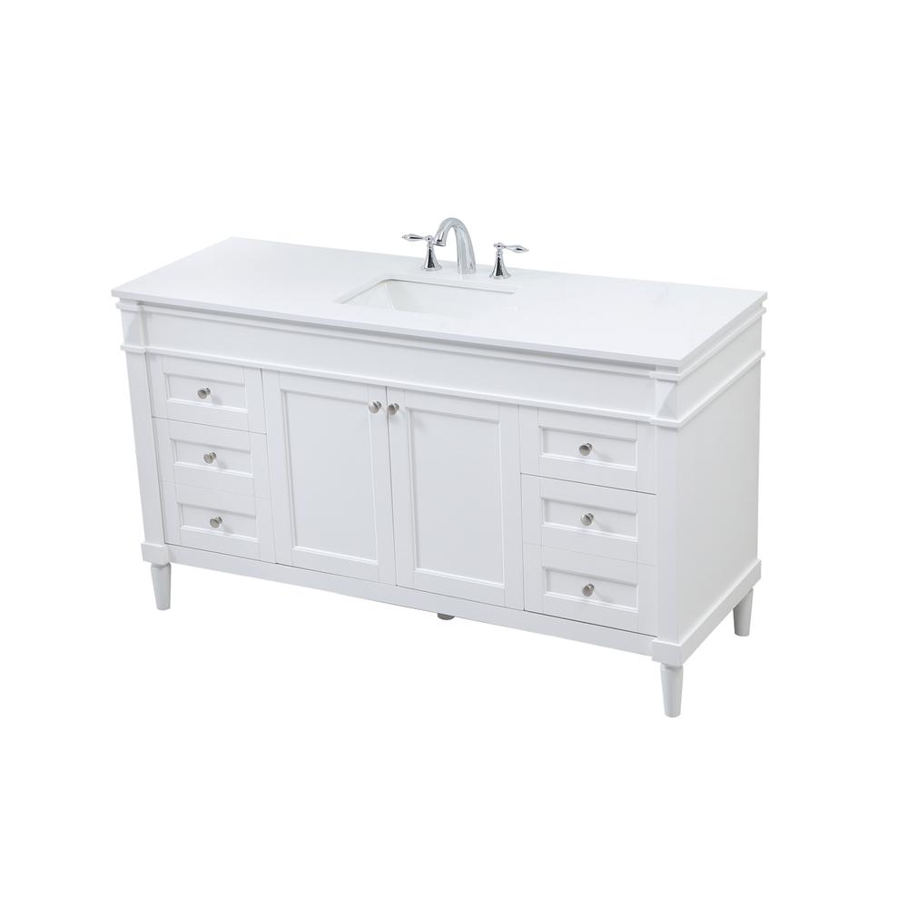 60 inch Single bathroom vanity in white. Picture 8