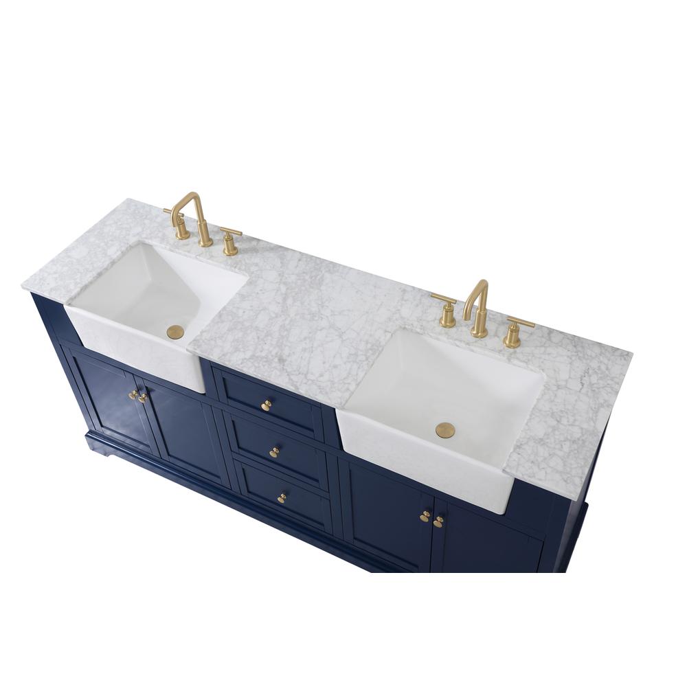 72 inch double bathroom vanity in blue. Picture 10