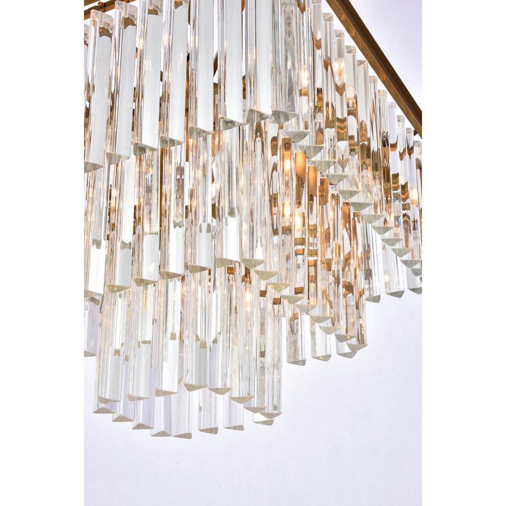 Sydney 21.5 inch square crystal chandelier in satin gold. Picture 5
