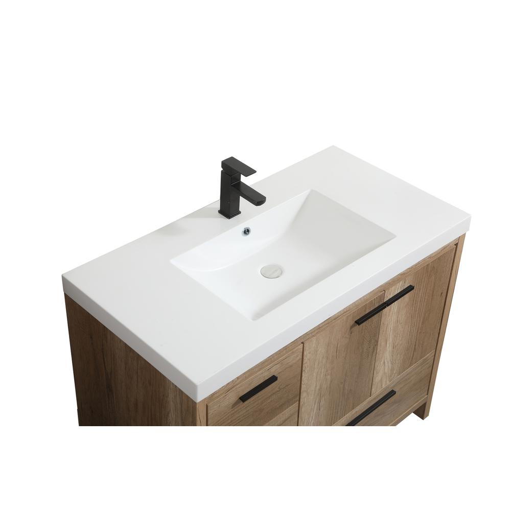 42 inch Single bathroom vanity in natural oak. Picture 10