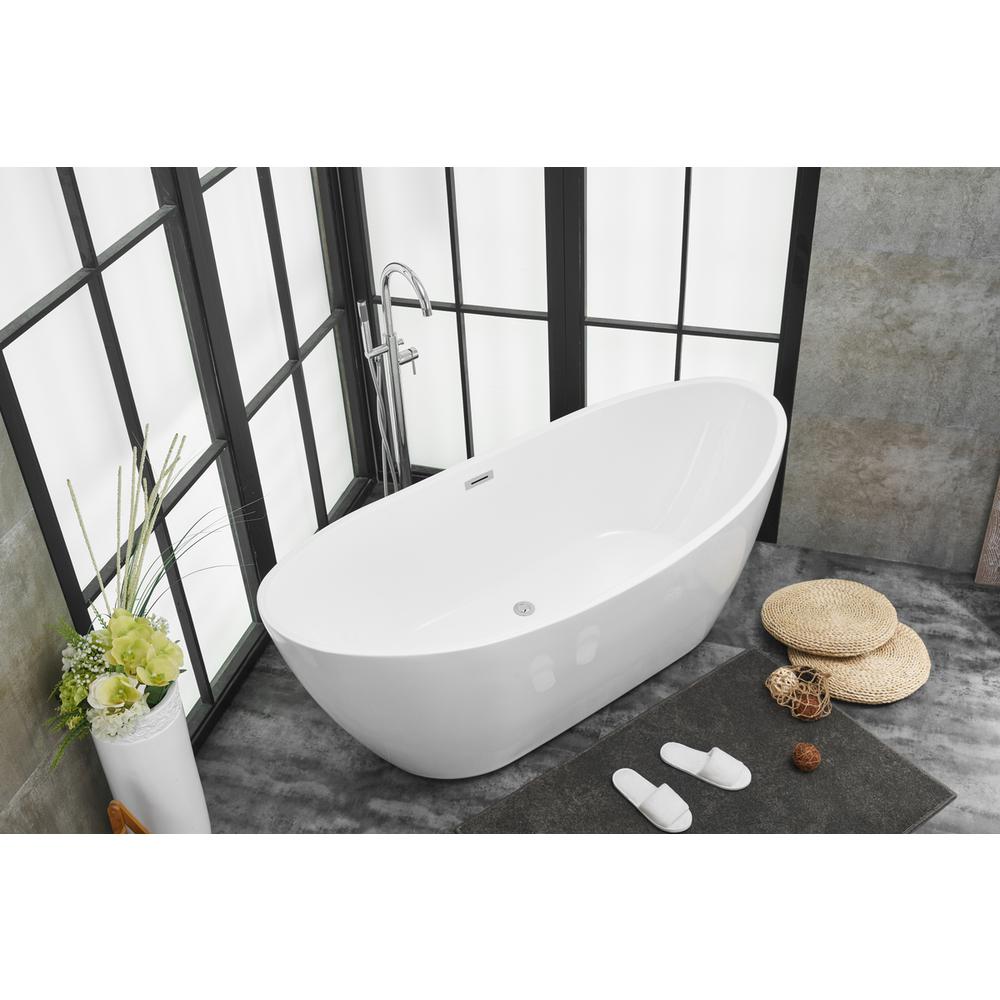 72 inch soaking double slipper bathtub in glossy white. Picture 4