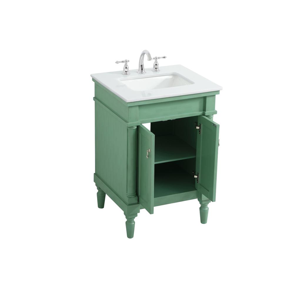 24 inch Single Bathroom vanity in vintage mint. Picture 9