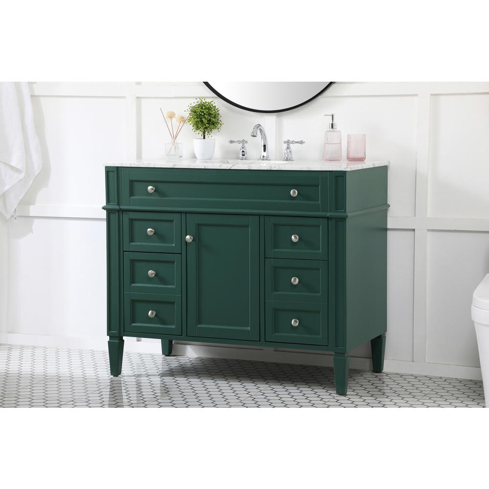 42 inch Single bathroom vanity in green. Picture 2