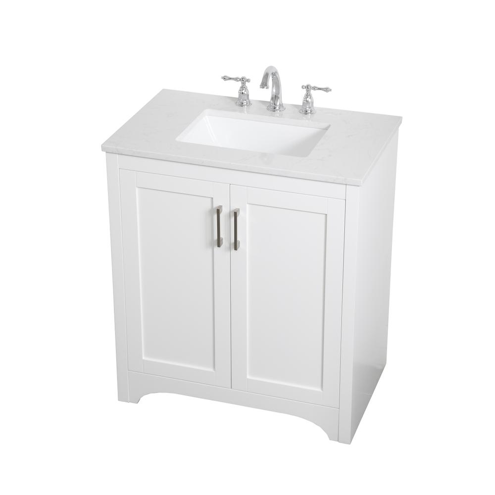 30 inch Single Bathroom Vanity in White. Picture 7