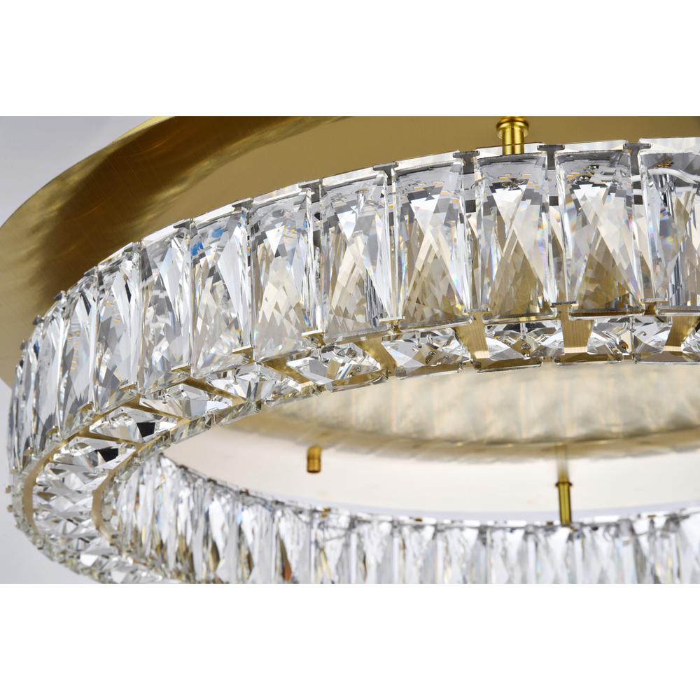 Monroe LED light gold Flush Mount Clear Royal Cut Crystal. Picture 4