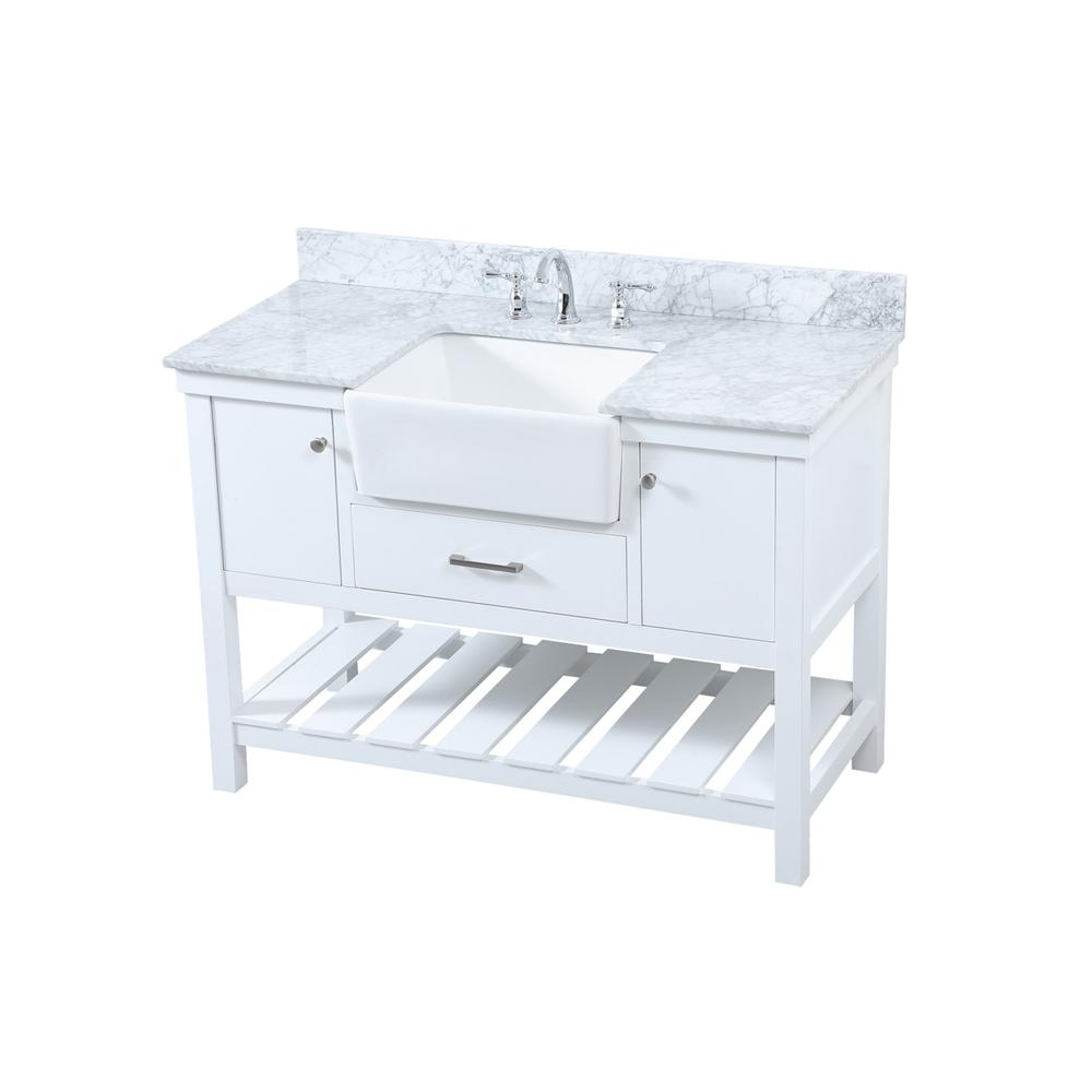 48 inch Single bathroom vanity in white with backsplash. Picture 8