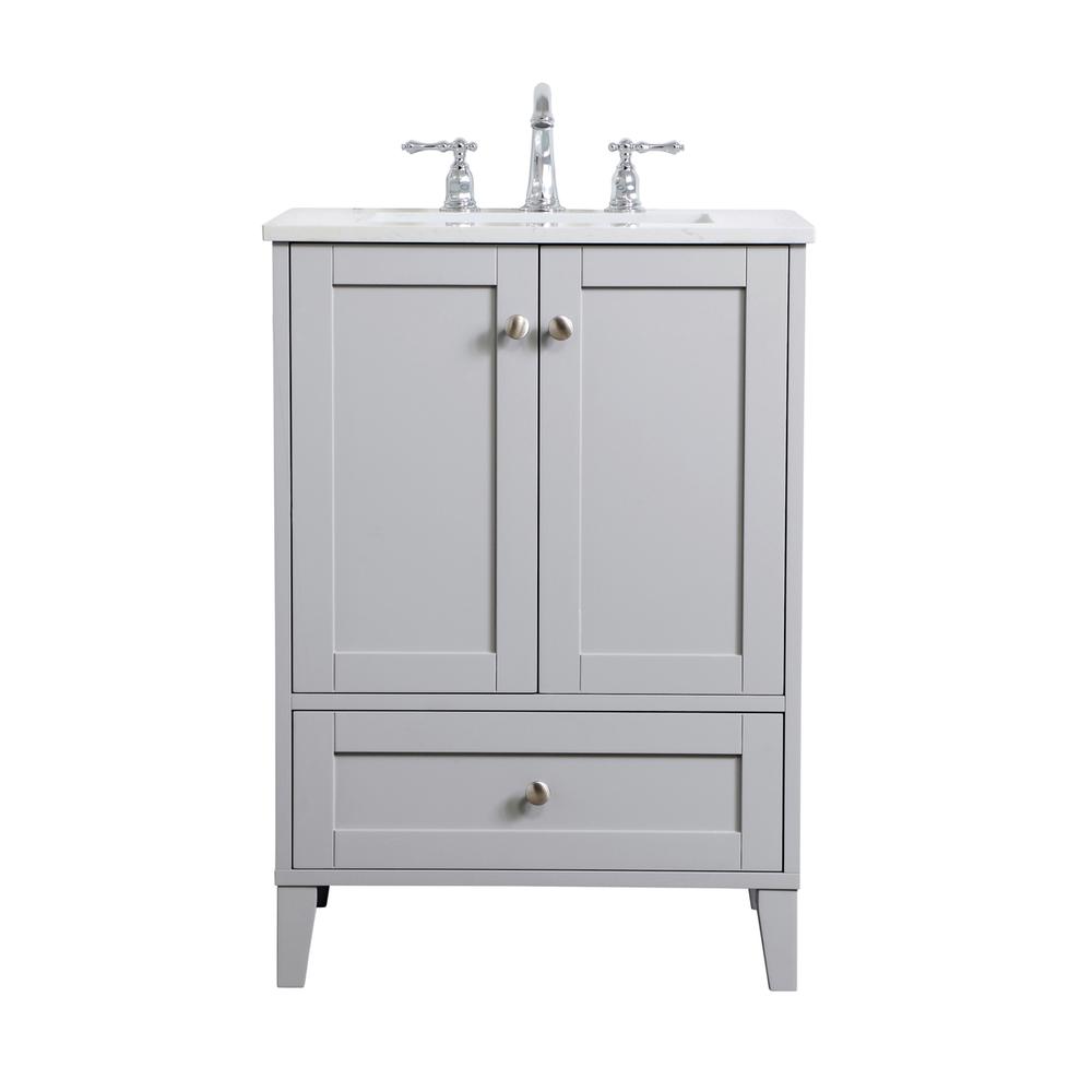 24 inch Single Bathroom Vanity in Grey. Picture 1