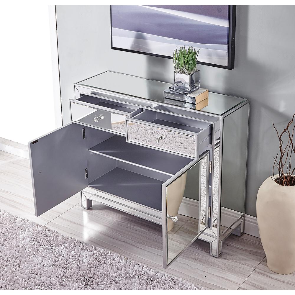 Nightstand 2 drawers 2 doors 38in. W x 12in. D x 32in. H in antique silver paint. Picture 10