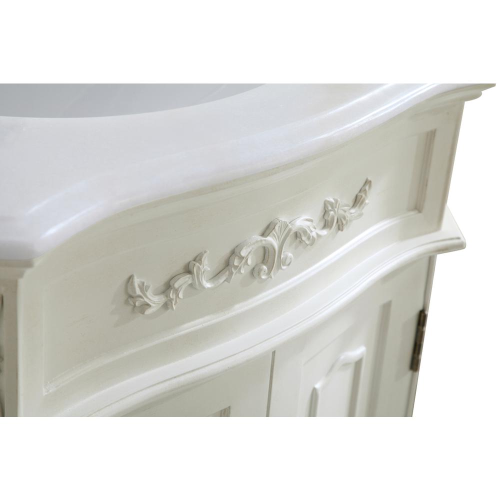 24 inch Single Bathroom vanity in Antique White. Picture 8
