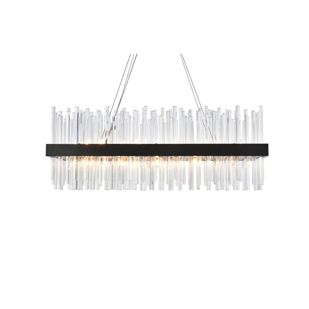Dallas 36 inch rectangle crystal pendant in black. Picture 2